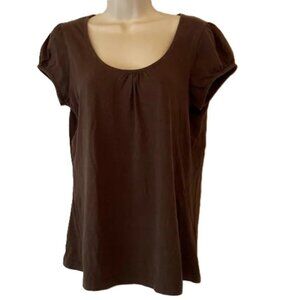 H&M Brown Short Bell Sleeves T-Shirt Womens Large